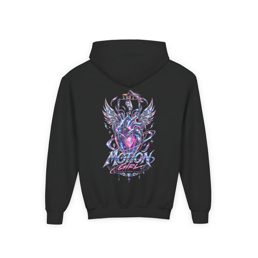 Star Rider Youth Girls Hoodie – kledingmockup 2
