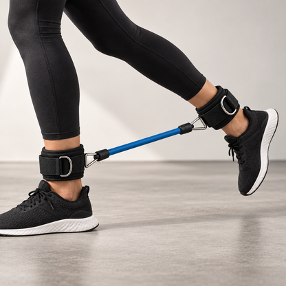 MotionBar Ankle Resistance Trainer in use for lower-body resistance training