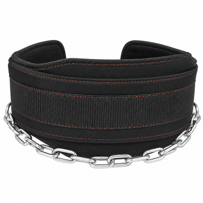 MotionBar weighted dip belt black with chain